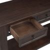 TREXM Console Table/Sofa Table with Storage Drawers and Bottom Shelf for Entryway Hallway(Espresso)