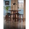 Orlando 3-Pc Set High Table; 2 Shelves w/ 4 Cushion Seat Stools