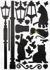 wCats & Lamp - Large Wall Decals Stickers Appliques Home Decor