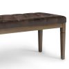 Waverly - Tufted Ottoman Bench - Distressed Brown