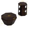 l31.5 "Octagonal Black Walnut Rubber wood Set of Two Coffee Table, Coffee Table, Living Room Bedroom(Set of Two Pieces)