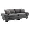 Corduroy Sofa Sleeper Couch Loveseat Sofa with Pillows Comfy Upholstered Deep Seat Sofa for Bedroom,Living Room,Apartment,Office,Dorm-Grey Corduroy