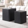 Upgrade MDF Nesting table side table coffee table end table for living room,office,bedroom ,Black Oak set of 2