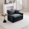 Comfortable Single Deep Seat Sofa With One Pillow, Suitable for Living Room and Bedroom, Club Multiple Occasions,Grey Corduroy
