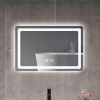 15 in. H LED Single Bathroom Vanity Mirror in Polished Crystal Bathroom Vanity LED Mirror for Bathroom Wall Smart Lighted Vanity Mirrors