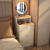 3 in 1 Vanity Desk With mirror and light ,Small makeup vanity set with charging station, With 2 drawers and open storage space, with upholstered stool