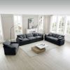 3 Piece Comfortable Oversized Sectional Sofa, One Single Sofa and One 2-Seater Sofa and One 3-Seater Sofa ,Grey Corduroy Deep Seat Sofa