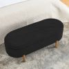 Ottoman Oval Storage Bench,Rubber Wood Leg,Black(46."x17.7"x10.8")