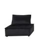 Anna 80" Black Velvet 3 Pc Sectional Sofa Ottoman