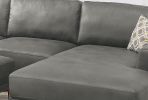 Left Facing Sofa, Right Facing Chaise Sectional Set Antique Grey Breathable Leatherette Sleek Modern 2pc Sectional w Pillows