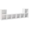 TV Cabinets 4 pcs High Gloss White 28.3"x13.8"x14.4" Engineered Wood
