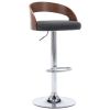 Bar Stools 2 pcs Dark Gray Fabric and Bentwood
