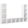 TV Cabinets 3 pcs White 56.1"x13.8"x14.4" Engineered Wood