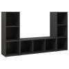 TV Cabinets 3 pcs Black 42.1"x13.8"x14.6" Engineered Wood