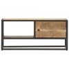 TV Stand with Carved Door 35.4"x11.8"x15.7" Rough Mango Wood