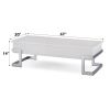 Calmam White High Gloss & Chrome Finish Coffee Table w/ Lift Top