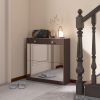 Mirror Shoe Cabinet with 2 Tier Drawers, Mirror Shoe Rack With 1 Drawer Storage, Mirror Shoe Organizer with 2 Layers In a Drawer for Entrance