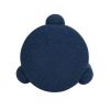 Hugo 20.5" Round Fully Upholstered Ottoman, Cerulean Blue Boucle