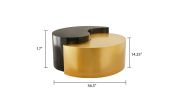 Ying Yang Modern & Contemporary Style 2PC Coffee Table Made with Iron Sheet Frame in Black & Gold