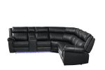 Aviator Modern Style Recliner Sectional Sofa made with Wood in Black