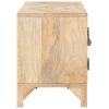 TV Cabinet 55.1"x11.8"x15.7" Solid Mango Wood and Natural Cane