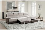 KIA BEIGE/BROWN SECTIONAL WITH PO AND USB