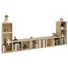 TV Cabinets 4 pcs White and Sonoma Oak 42.1"x13.8"x14.6" Engineered Wood