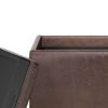 Rockwood - Cube Storage Ottoman with Tray - Distressed Brown
