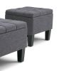 Dover - 3 Piece Storage Ottoman - Slate Grey