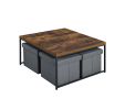 Caitlin 35" Weathered Oak Wood Grain 5 Piece Coffee Table Set