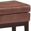 Carlson - Small Ottoman Bench - Distressed Saddle Brown