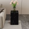 11.8*11.8*19.6 Inch Black Marble Texture MDF Coffee Table - Luxurious Design