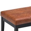 Lacey - Tufted Ottoman Bench - Distressed Saddle Brown