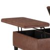 Ellis - Coffee Table Storage Ottoman - Distressed Saddle Brown