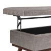 Owen - Lift Top Large Coffee Table Storage Ottoman - Distressed Grey