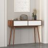 Entryway Table with 2 Carved Panel Drawers, Console Table with Storage Space and Wood Legs,Sofa Table Behind Couch for Hallway, Living Room