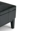 Dover - Square Coffee Table Storage Ottoman - Midnight Black