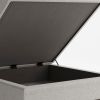 Owen - Square Coffee Table Storage Ottoman - Cloud Grey