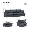 [New+Video] Chenille Sectional Sofa with Ottoman,U Shaped Cloud Sleeper Couch Set with Pillows,Free Combination