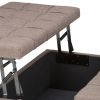 Harrison - Coffee Table Storage Ottoman - Fawn Brown