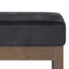 Milltown - Footstool Small Ottoman Bench - Distressed Black