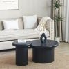 Modern Round Coffee Table Set – Dual Table Combination with Unique Fluted Table Leg Design, Stylish Living Room Furniture