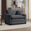 Grey Corduroy Fabric, Comfortable Single Chair Deep Seat Sofa With One Pillow, Suitable for Living Room and Bedroom, Club Multiple Occasions