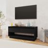 TV Cabinet Black 40.2"x16.1"x17.3" Engineered Wood