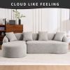 LingYu022-Grey Compression Sofa, Memory Foam 3-Seater Sofa, No Installation & Easy to Transport, Deep Seat Modern Sofa with Chenille Fabric