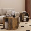 47.24'' Hexagonal Coffee Table Side Table Nightstand Antique Wood 2PCS
