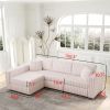 106.3" Soft L-shaped 4-Person Sofa. Comfortable & Stylish. Matches Bedroom & Living Room.Light Pink.Modern plush furniture. Modular design for versati