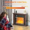 HOMCOM 26" Electric Fireplace with Mantel Surround, 1400W Replaceable Fireplace Insert Heater with Realistic Log and Flame Effect, Remote