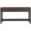 TREXM Rustic Entryway Console Table, 60" Long Sofa Table with two Different Size Drawers and Bottom Shelf for Storage (Espresso)