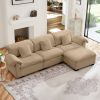 L Shaped Sectional Sofa With Storage Seats and Storage Ottoman, Modern Velvet 3 -Seat Sofa With Reversible Ottoman